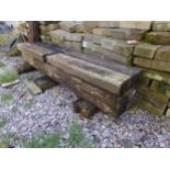 Four full size and seven half size railway sleepers (11)