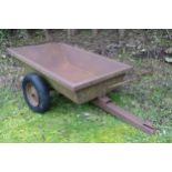 Vintage steel single axle trailer / loader, 110cm x 74cm