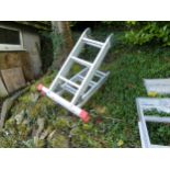 Aluminium multipurpose ladder and two wooden ladders (3)