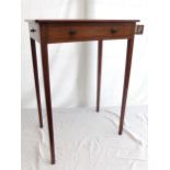 Georgian mahogany side table with dummy front drawer and sliding side drawer, 76cm high x 56cm wide
