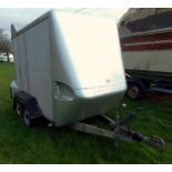 Tow-A-Van box trailer, with twin axle, 50mm ball, CE plate, full brakes and lighting, rear roll door