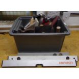 Box of builders / bricklayers tools and equipment