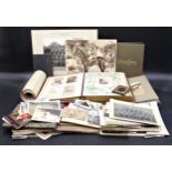 A mixed collection to include a late 19th / early 20th century photo album with clasp, framed family