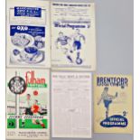 Five late 1940s Manchester United away programmes to include 1946/47 v Brentford 1947/48 v