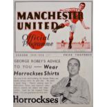 1935/36 Manchester United v Bradford, football programme, April 11th 1936, No 22, light staple
