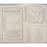 1908/1909 Millwall Athletic v Swindon Town football programme, scores in pen on team sheet, mild
