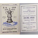 1948/49 Manchester United v Wolverhampton Wonderers FA cup semi final, both legs at Hillsborough and