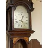Edward Hopkins of Bradford eight day longcase clock, the silvered dial with engraved numerals,