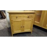 Cotswold Collection Oak Small 1 Drawer 2 Door Sideboard, H 810mm W 800mm D 340mm