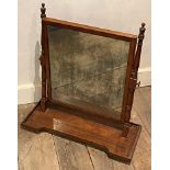 19th century mahogany toilet mirror with original pitted glass, 61 high x 56 cm wide