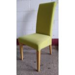 Cotswold Collection Green fabric upholstered chair with oak legs