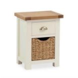 Cotswold Collection Painted Bedside Cabinet with Basket, H 650mm W 500mm D 375mm