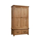 Cotswold Collection Oak Double Wardrobe with two drawers, H 1910mm W 1105mm D 600mm