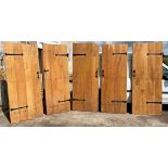 Good quality Cotswold oak ledged door with iron strapwork and fittings, 194 x 69.5 cm