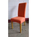 Cotswold Collection Orange fabric upholstered chair with oak legs