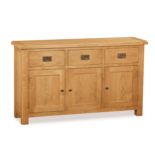 Cotswold Collection Oak Large 3 Drawer 3 Door Sideboard, H 860mm W 1475mm D 400mm
