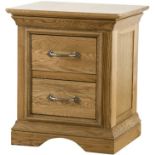 Cotswold Collection 2 Drawer Bedside, H 570mm W 500mm D 400mm