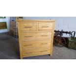 Cotswold Collection Oak 3+2 Chest, H 875mm W 820mm D 425mm