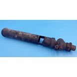 Antique industrial copper train whistle, 42 cm long