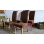 Cotswold Collection Set of 4 Bison Fabric Chairs with Oak Legs