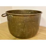 Large twin handled brass log bin, 32 high x 60 cm wide