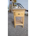 Cotswold Collection Oak Mini Bedside with one Drawer, H 595mm W 300mm D 300mm