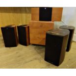 KEF PSW 1000 sub woofer with four KEF speakers and two Wharfedale Diamond speakers (7)