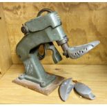 A vintage 20th Century German cast metal Rafflenbeul Euperdus mechanical cobblers shoe repair