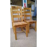 Cotswold Collection Set 4 Good Heavy Slatted Oak Chairs, H 1090mm W 470mm D 505mm