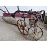 Ruston & Hornsby of Grantham single furrow iron horse plough