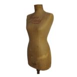 Exceptional Yugin & Sons tailors dummy, on a wrythen fluted tripod base, inscribed '18', 147cm high