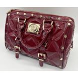 Versace 'Snap Out Of It' bag, in deep red, in as new condition, original dust bag and guarantee