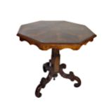 Impressive antique Italian occasional tripod table, with boxwood inlaid rosewood top on a good