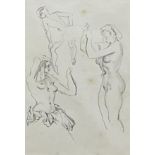 Sir William Russell Flint (1880 - 1969, Scottish) - Female nude studies, unsigned, graphite study,