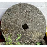 Large natural stone mill stone 81cm diameter