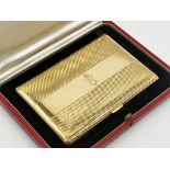 Exquisite 18ct Cartier cigarette case engraved with the crest of King Boris III of Bulgaria, with