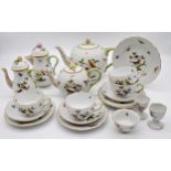 Large collection of good quality Herend porcelain Rothschild pattern teawares all decorated with