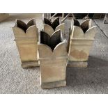 Set of four clay chimney pots, 63cm high