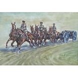 Gilbert Holiday (1879-1937) - The Gun Carriage, signed, pastel, 25.5 x 38cm, framed