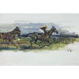 Michael Lyne (1912-1989) - 'Study of Red Rum Winning His Third Grand National', signed, oil on