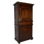 Exceptional quality 18th century French fruitwood buffet deux corps fitted with cupboard doors and a