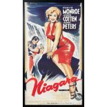 French movie poster for Niagara starring Marilyn Monroe, 152cm x 84cm, framed