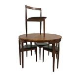 Hans Olsen for Frem Rojle - 'Roundette' Danish teak dining table and four chairs, the chairs on