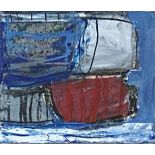 Peter Joyce (b.1964) - Abstract landscape, unsigned, acrylic on card, 15cm x 12.5 cm