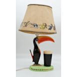 Advertising interest - A Carlton Ware Guinness Toucan table lamp, modelled with a toucan standing