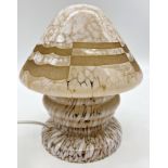 Art Deco French glass 'Mushroom' lamp, with acid etched and mottled finish, 21cm high