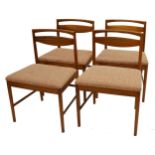 Set of four McIntosh teak dining chairs, with stuffover seats (4)