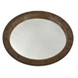 Teak Bearing Housing Royal Navy framed wall mirror, 70cm diameter