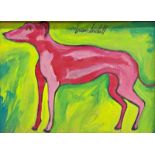 Brian Dowdall (1948-2018) - "Pink Dog", signed, personal inscription to Van Morrison verso, with