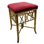 Good regency gilt bamboo stool, with X frame details, 51cm high